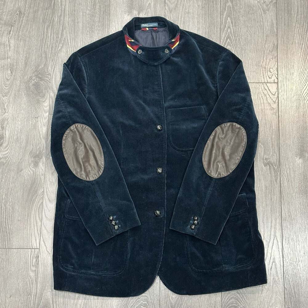 Vintage Polo Ralph Lauren Corduroy Hunting Style Jacket Leather Patches 2XB